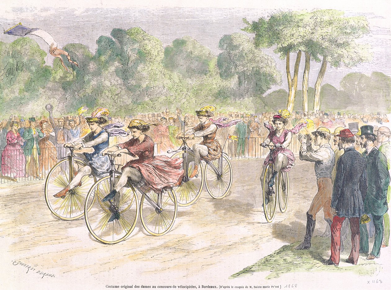 Originale kostumer til Velocipede-løbet i Bordeaux af Godefroy Durand
