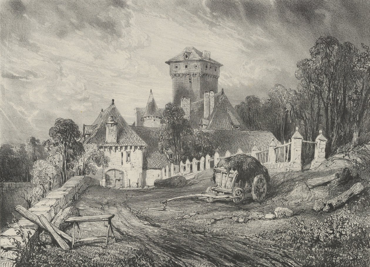Slottet Pesteil i Polminhac, 1832. af Godefroy Engelmann