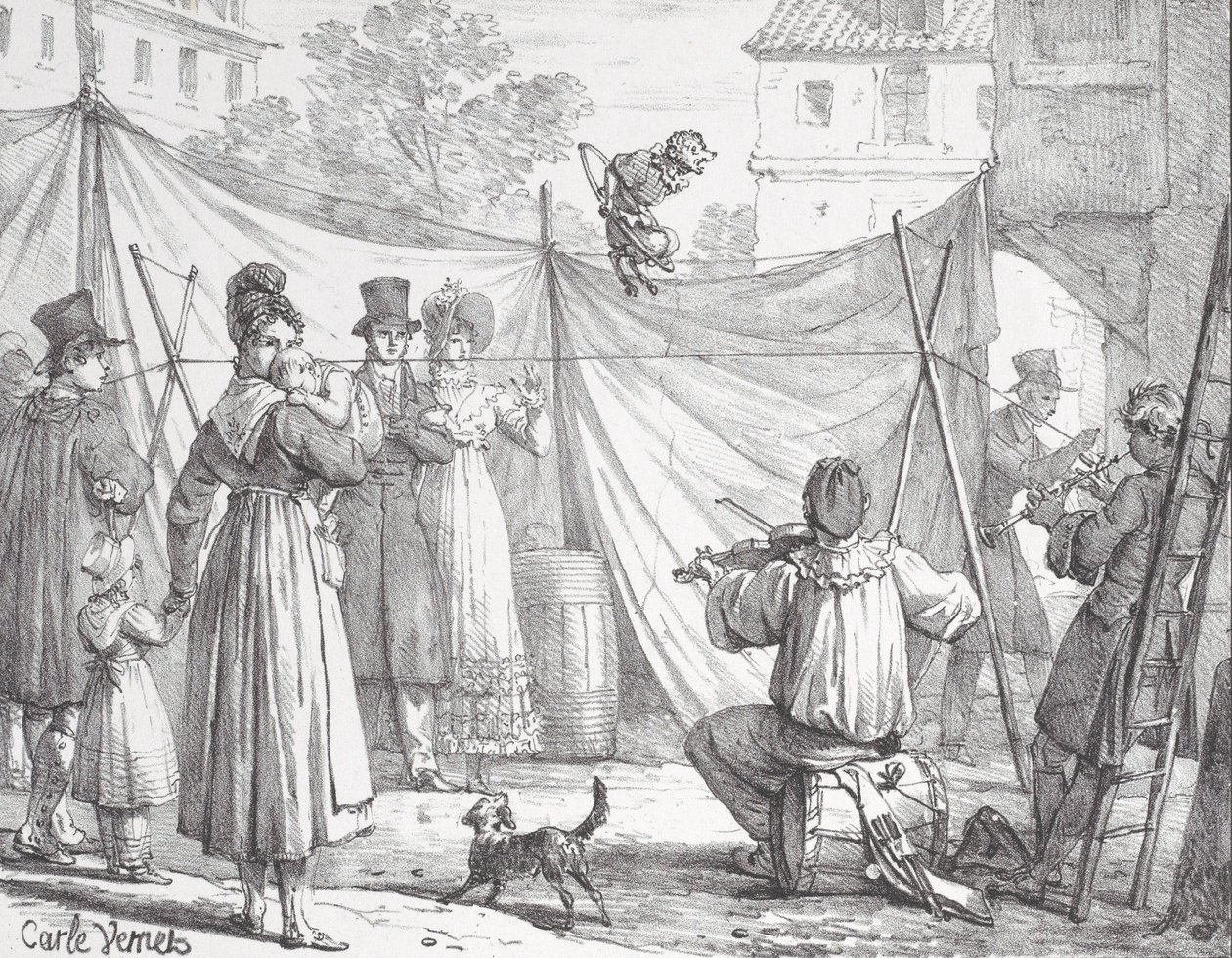 Aben og leoparden Aben, 1818. af Godefroy Engelmann