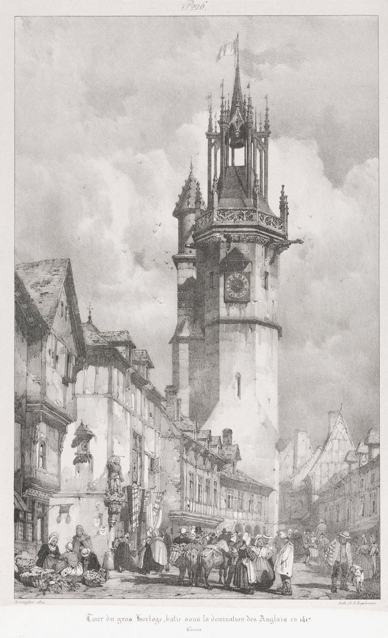 Maleriske og romantiske rejser i det antikke Frankrig, Normandiet: Tour du Gros-Horlage, Évreux af Godefroy Engelmann