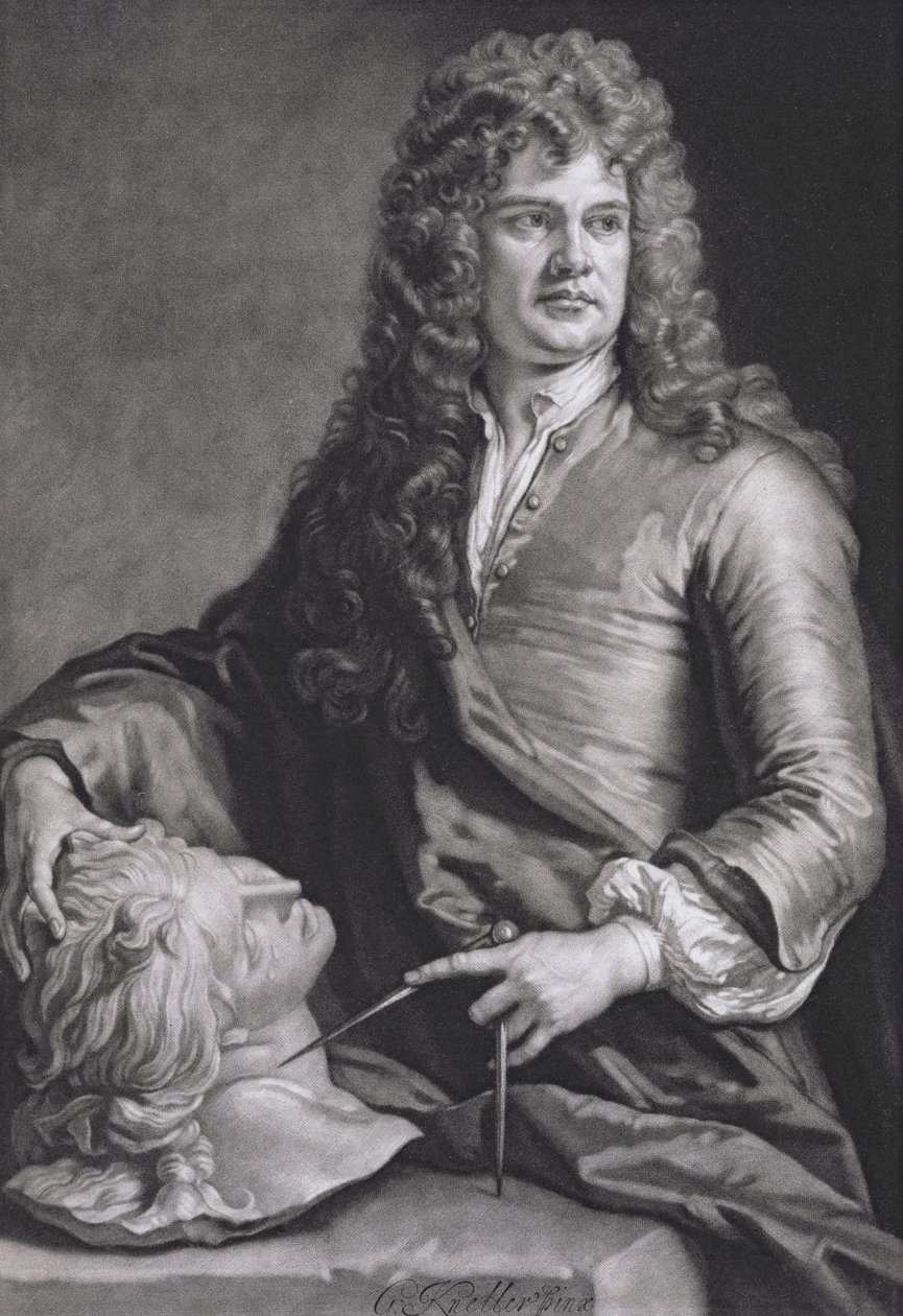 Grinling Gibbons (1648-1721) af Godfrey Kneller