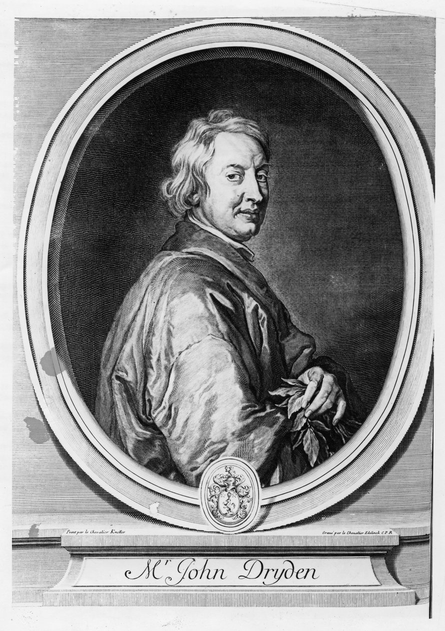 John Dryden (1631-1700) graveret af Gerard Edelinck (1640-1707) af Godfrey Kneller