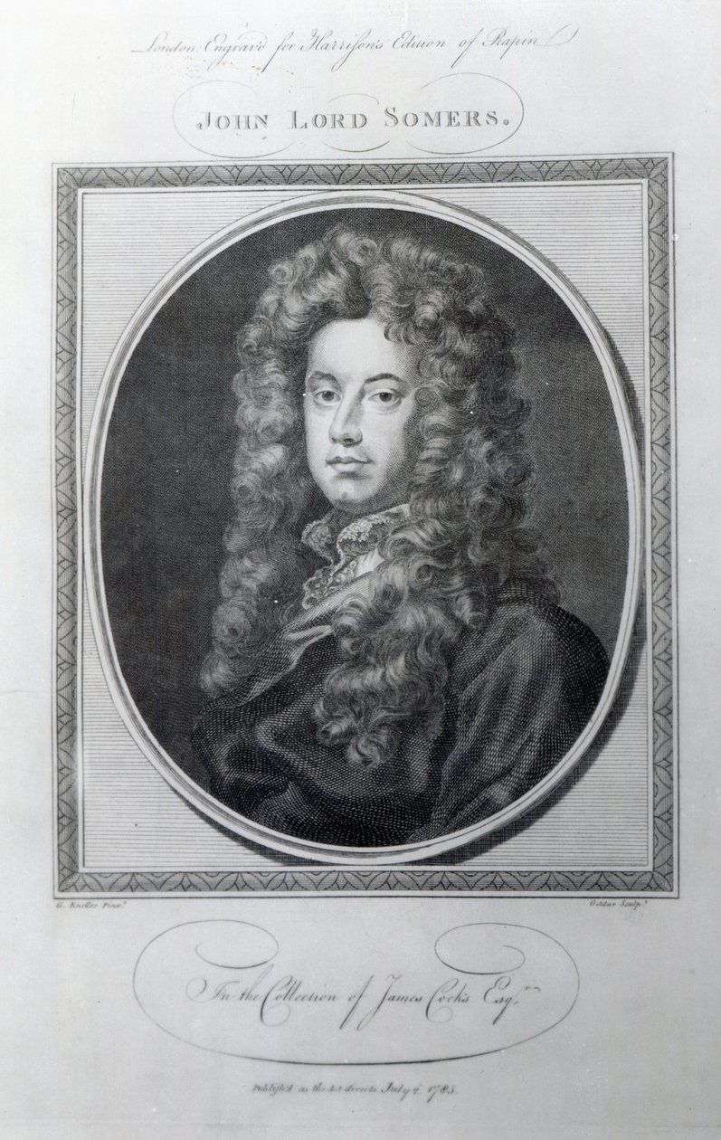 John, Lord Somers, indgraveret af John Golder, 1785 af Godfrey Kneller