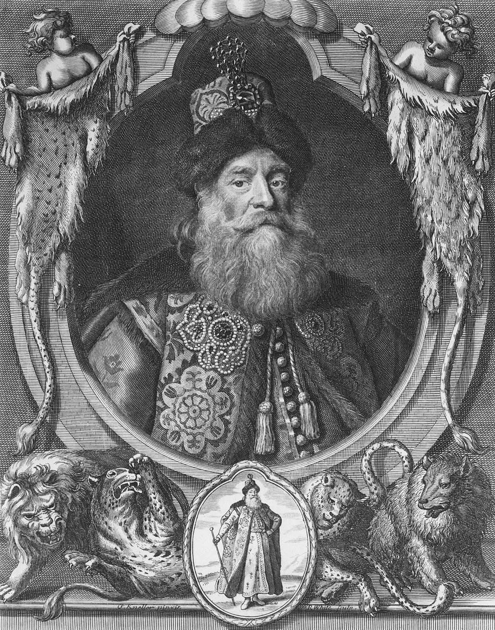 Peter John Potemkin, graveret af R. White af Godfrey Kneller