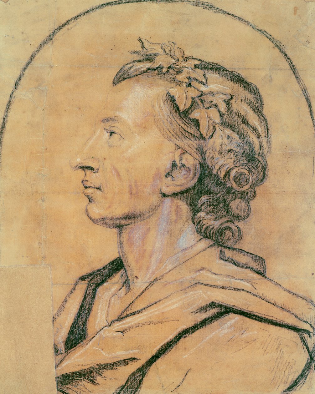 Portræt af Alexander Pope (kul og hvidt kridt på papir) af Godfrey Kneller