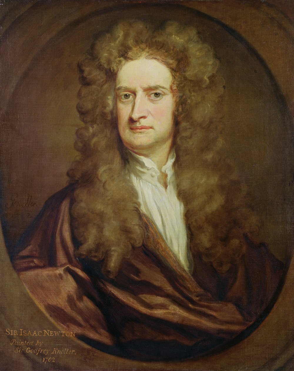 Portræt af Isaac Newton (1642-1727) 1702 af Godfrey Kneller