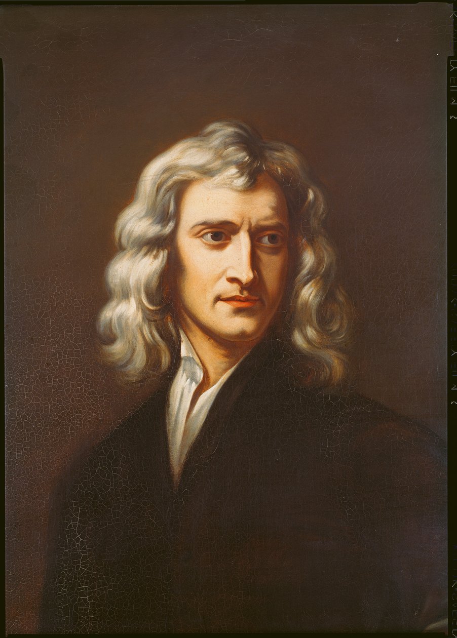 Sir Isaac Newton 1642-1723 olie på lærred detalje af 159042 af Godfrey Kneller
