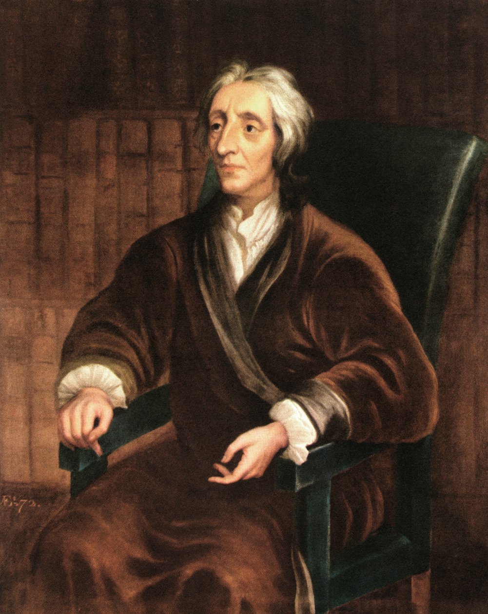 Portræt af John Locke, trykt 1944 (tryk) af Godfrey (after) Kneller