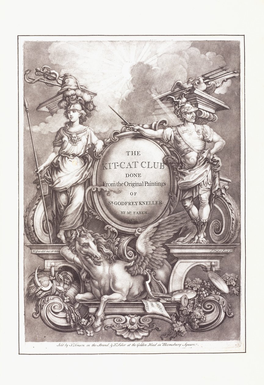 Kit-Cat Club lavet ud fra de originale malerier af Sir af Godfrey (after) Kneller