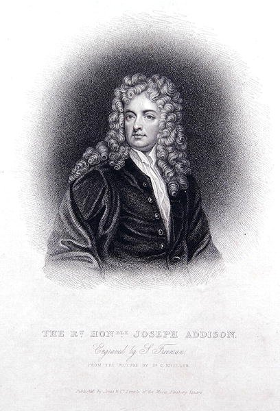 Rt Hon Joseph Addison (gravering) af Godfrey (after) Kneller