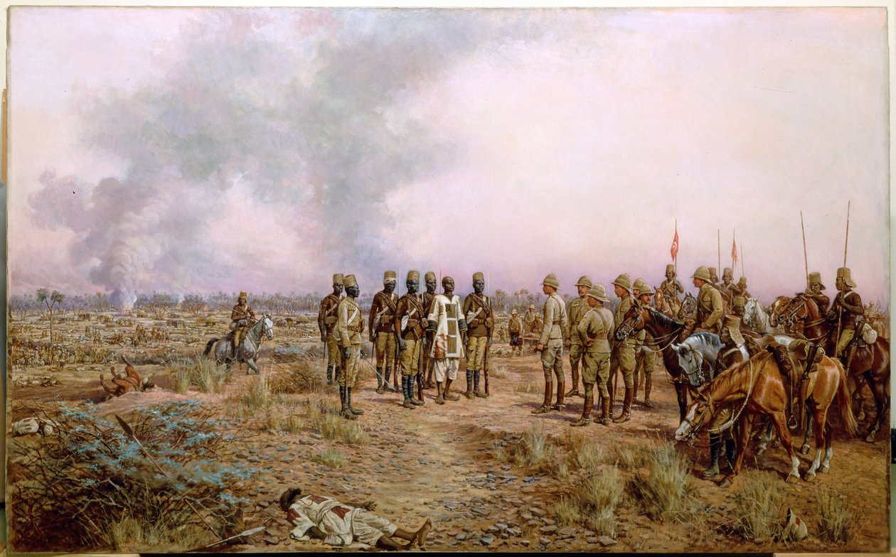 Efter slaget ved Atbara, 8. april 1898 (olie på lærred) af Godfrey Douglas Giles