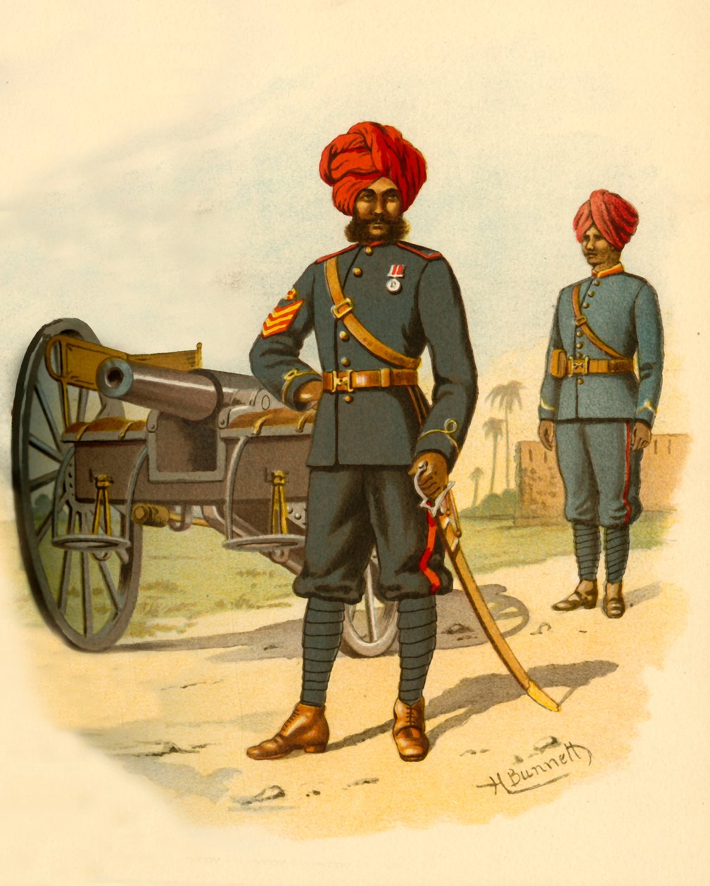 Bombay Artillery, 1890. af Godfrey Douglas Giles