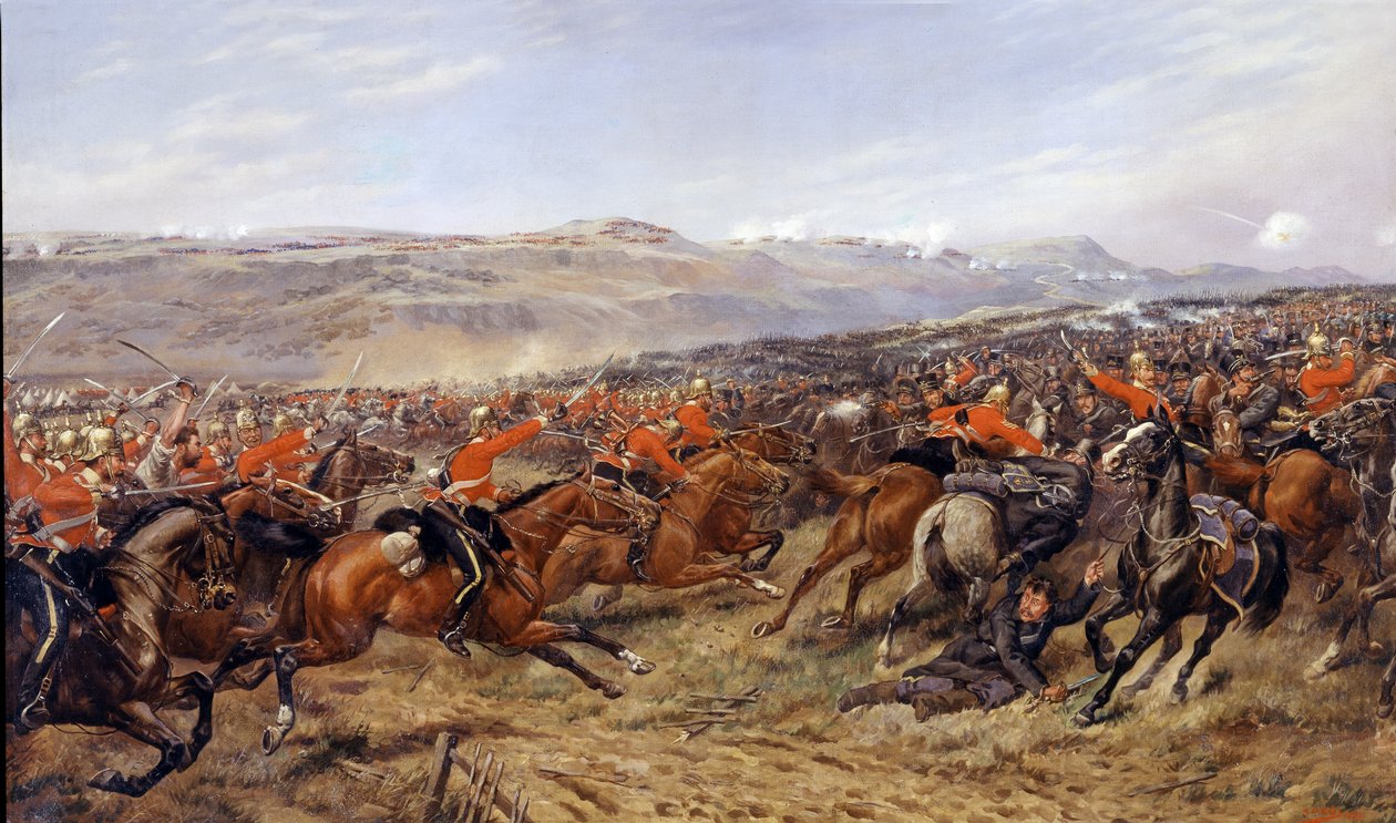 Angrebet af den tunge brigade i slaget ved Balaclava, 25. oktober 1854, 1897 af Godfrey Douglas Giles