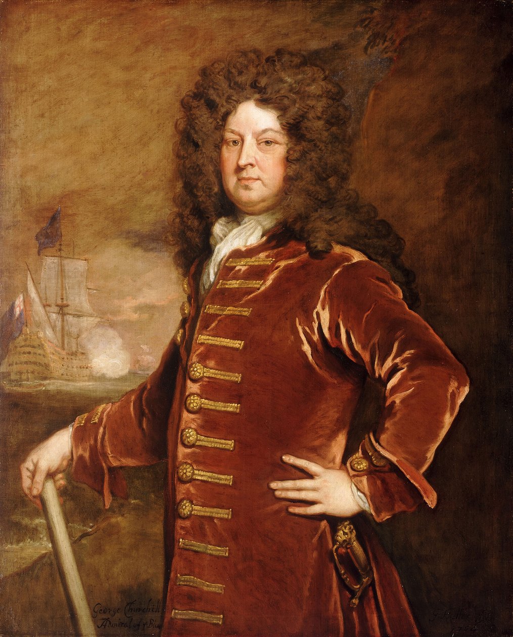 Admiral George Churchill (1654-1710), slutningen af det 17. til begyndelsen af det 18. århundrede (oliemaleri) af Godfrey Kneller