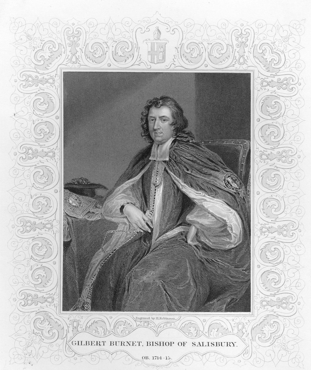 Gilbert Burnet, biskop af Salisbury, graveret af H. Robinson af Godfrey Kneller