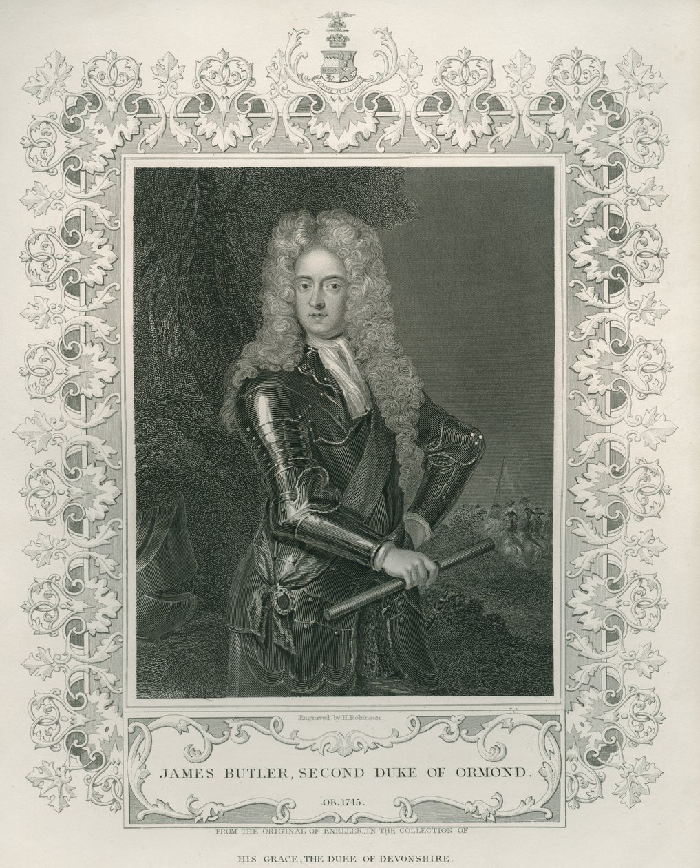 James Butler, 2. hertug af Ormond, graveret af Henry Robinson af Godfrey Kneller