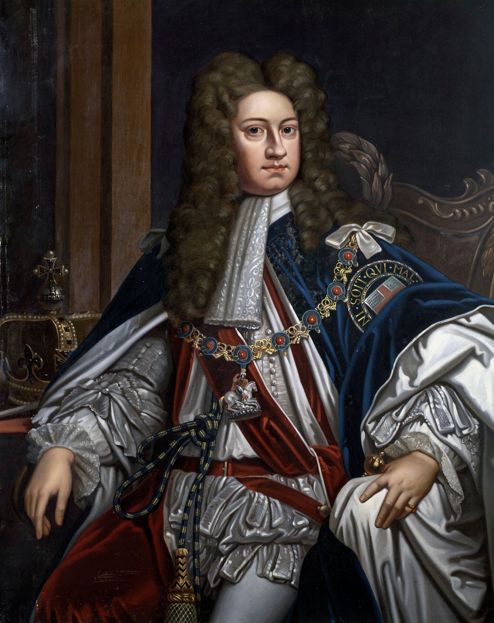 Portræt af George I, konge af Storbritannien (1660-1727) af Godfrey Kneller