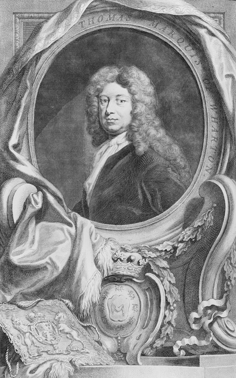 Portræt af Thomas Marquis af Wharton (1648-1715), indgraveret af Jacob Houbraken (1698-1780), udgivet af P. Knanton, 1744 af Godfrey Kneller