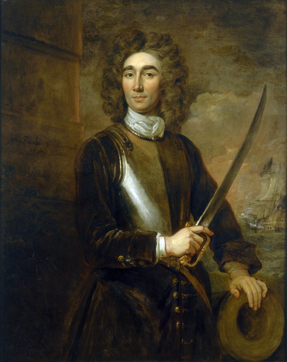 Portræt af viceadmiral John Benbow (1653-1702). Olie på lærred af Godfrey Kneller