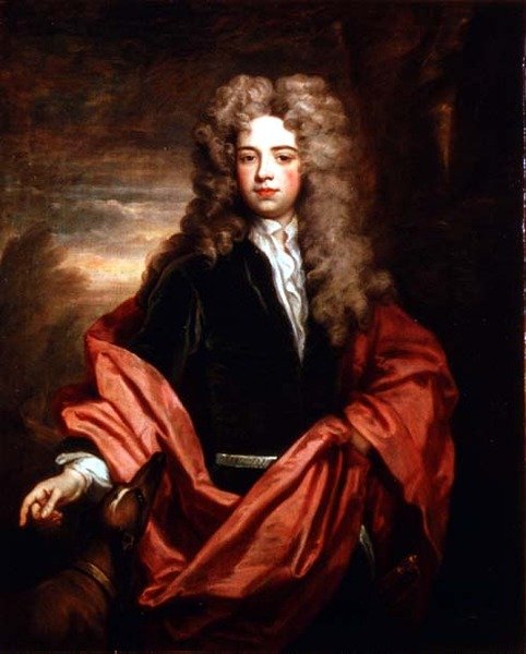 Portræt af en herre med en mynde af Godfrey Kneller