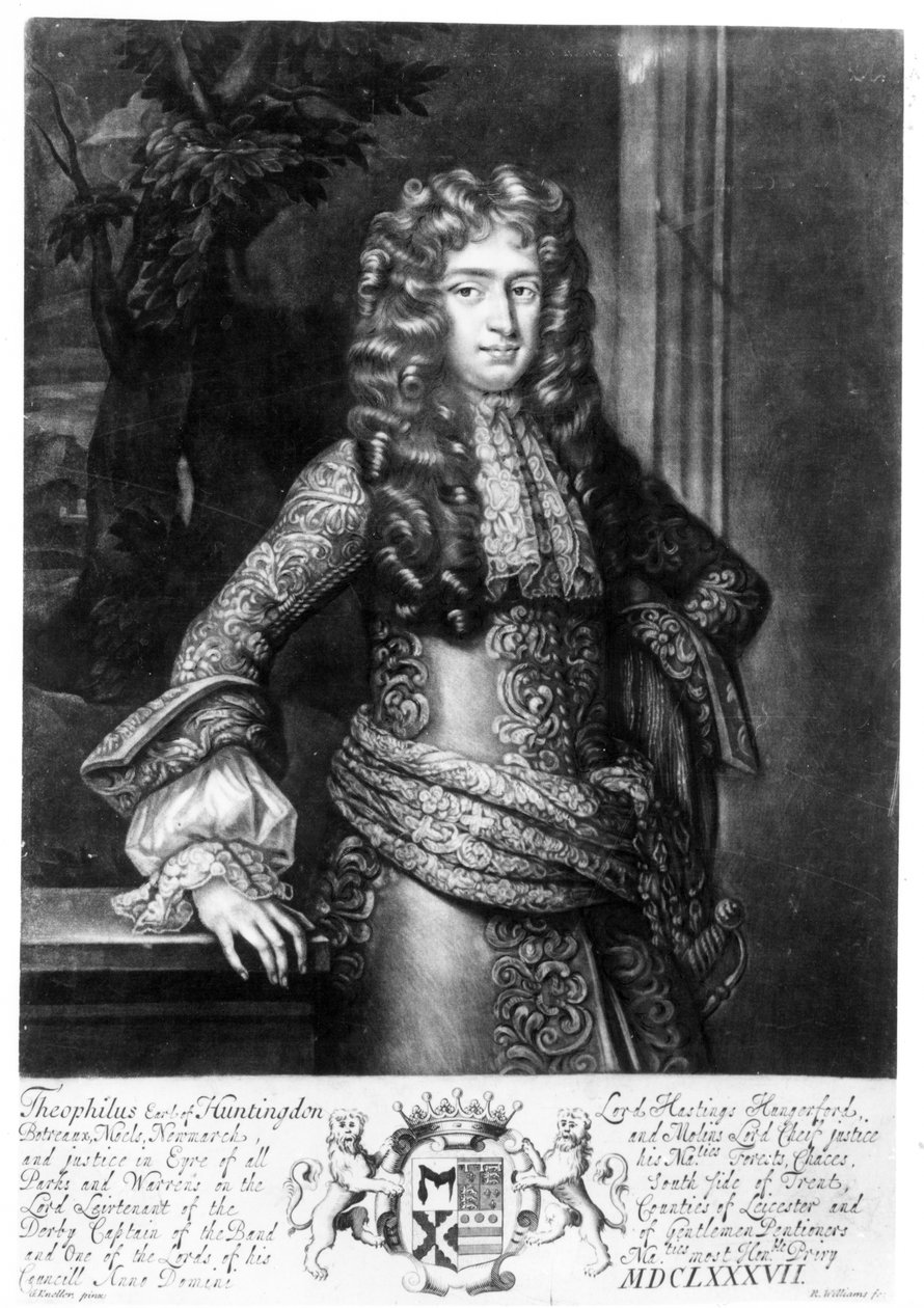 Theophilus Hastings, syvende jarl af Huntingdon (mezzotint) af Godfrey Kneller