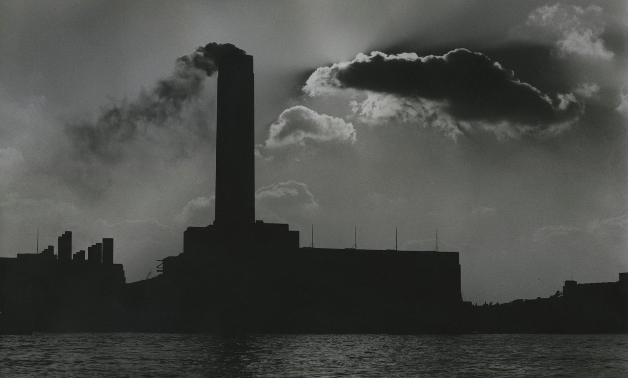 Kraftværk ved Themsen, London 1950