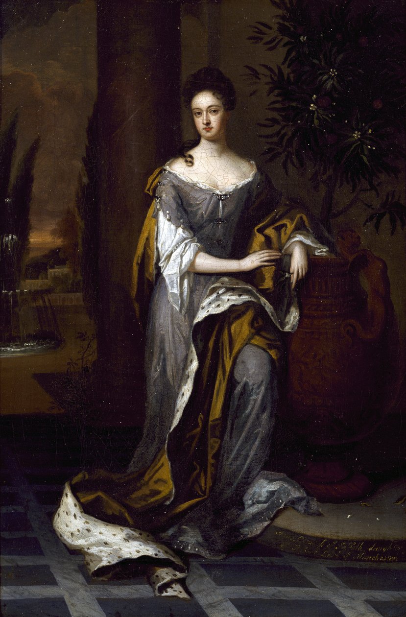 Portræt af en dame uden dato af Godfrey studio of Kneller