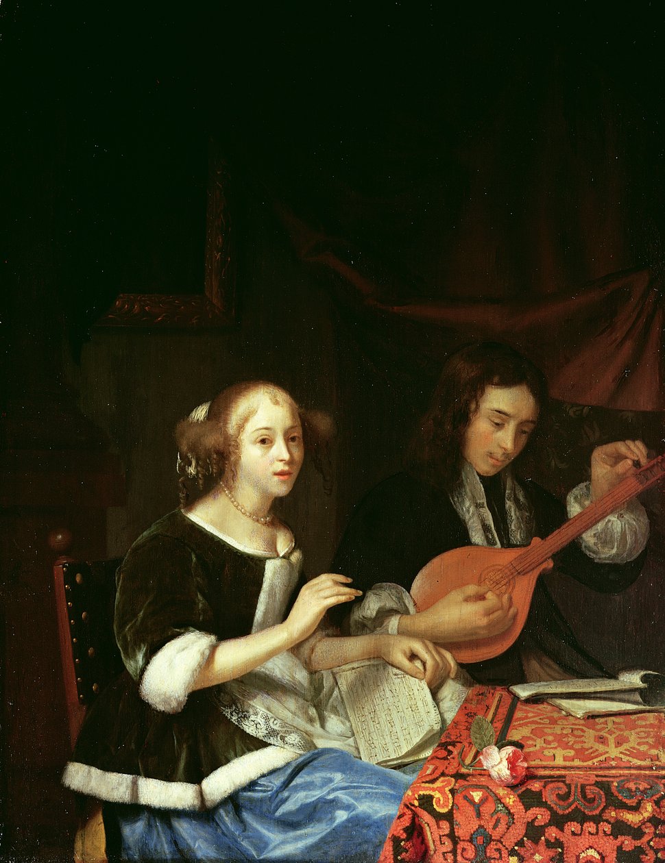 Et ungt par laver musik, ca. 1665-70 af Godfried Schalcken