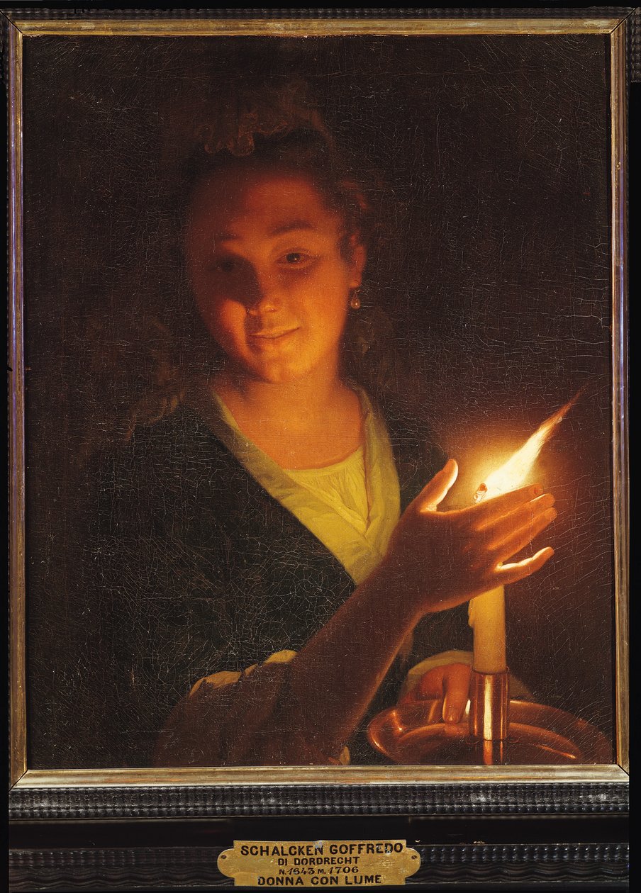 Kvinde med et stearinlys af Godfried Schalcken