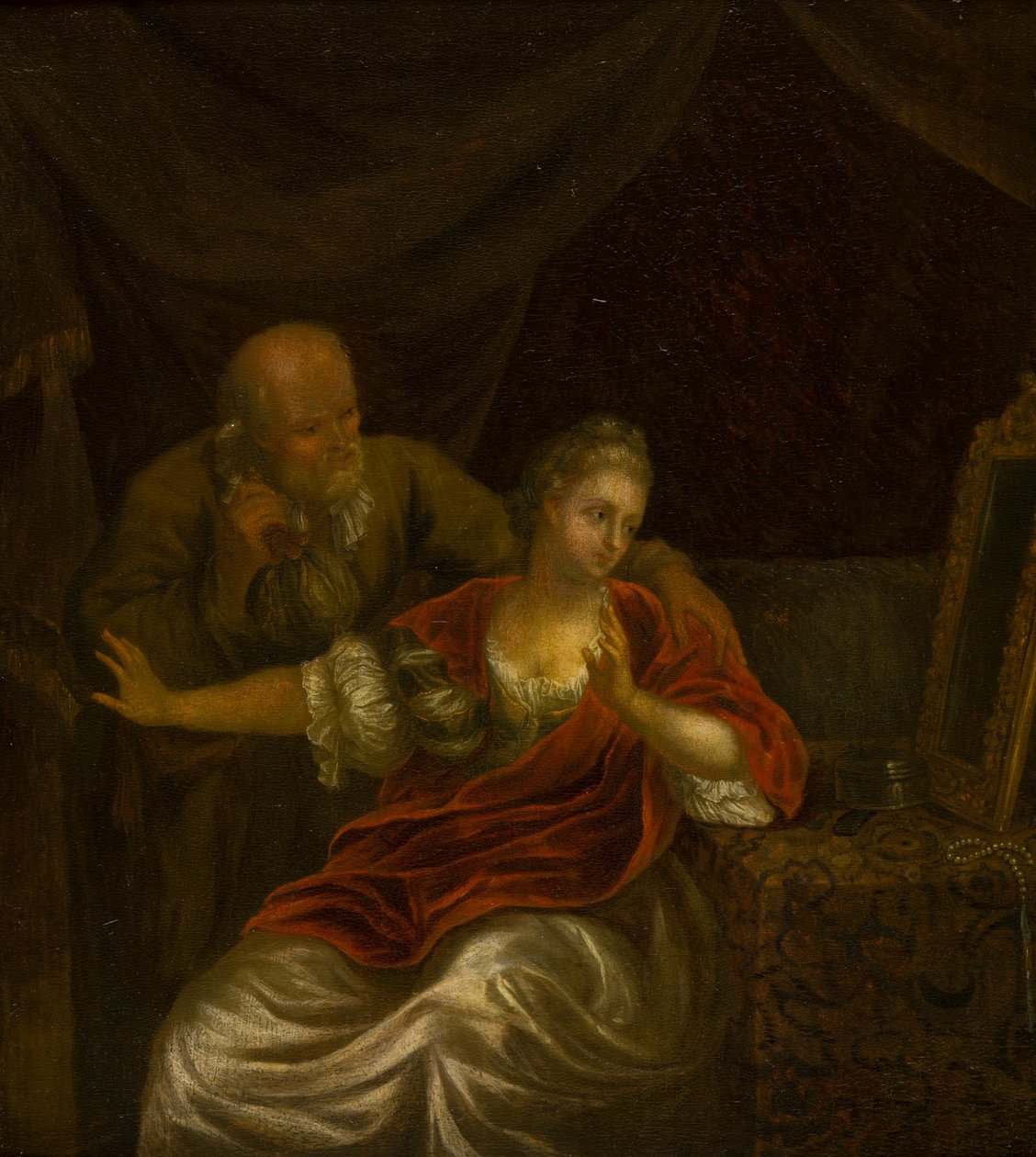 An Offer Rejected, ca. 1663-1706 (olie på lærred) af Godfried (after) Schalken or Schalcken
