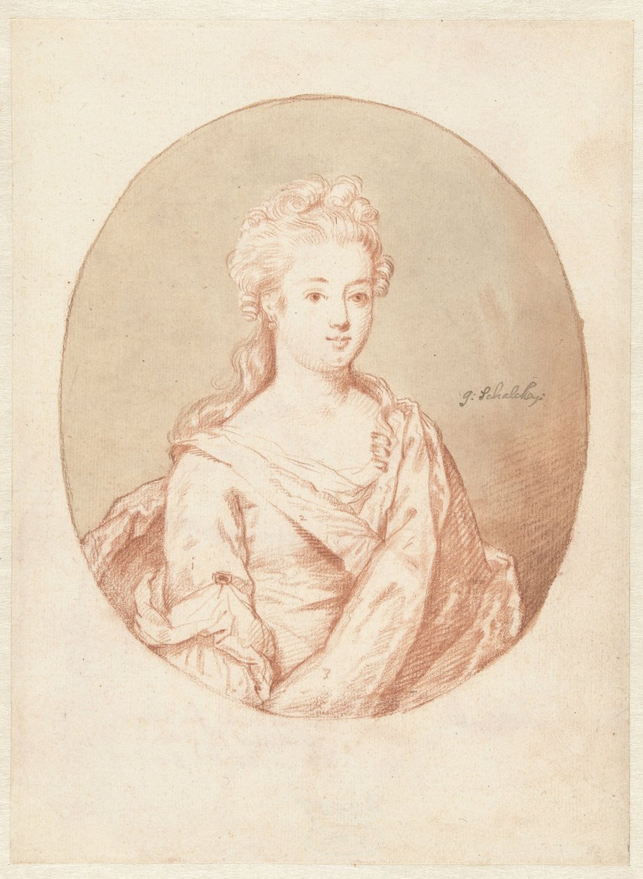 Buste af en ung kvinde af Godfried Schalcken