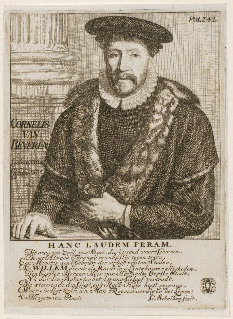 Portræt af Cornelis Beveren, borgmester i Dordrecht af Godfried Schalcken