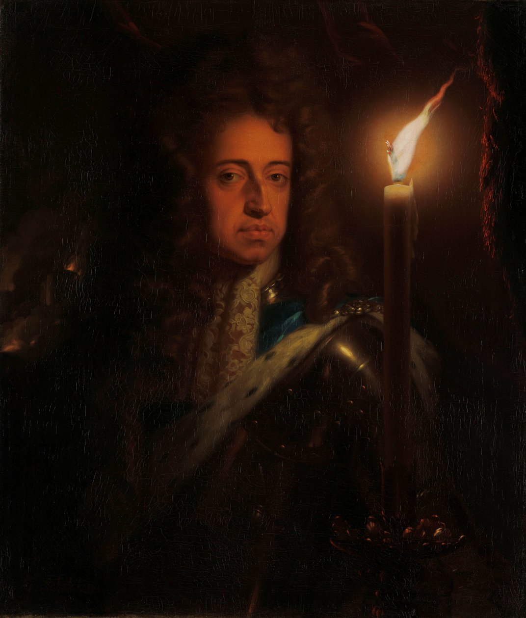 Portræt af Vilhelm III (1650-1702), Prins af Orange, Stadholder og fra 1689, Konge af England af Godfried Schalcken
