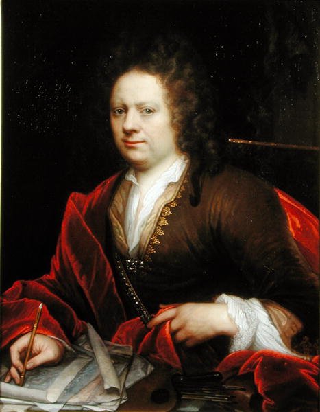 Portræt af en kunstner (olie på lærred) af Godfried Schalcken
