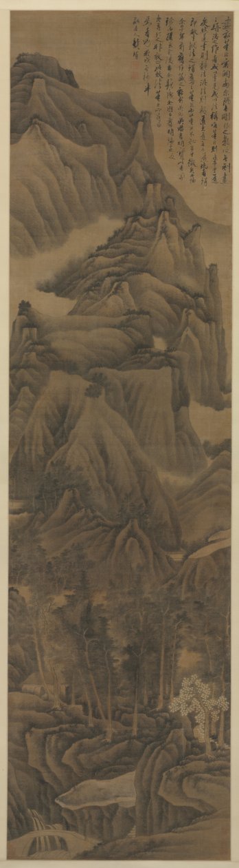 Landskab i stil med Dong Yuan og Juran, ca. 1650. af Gong Xian