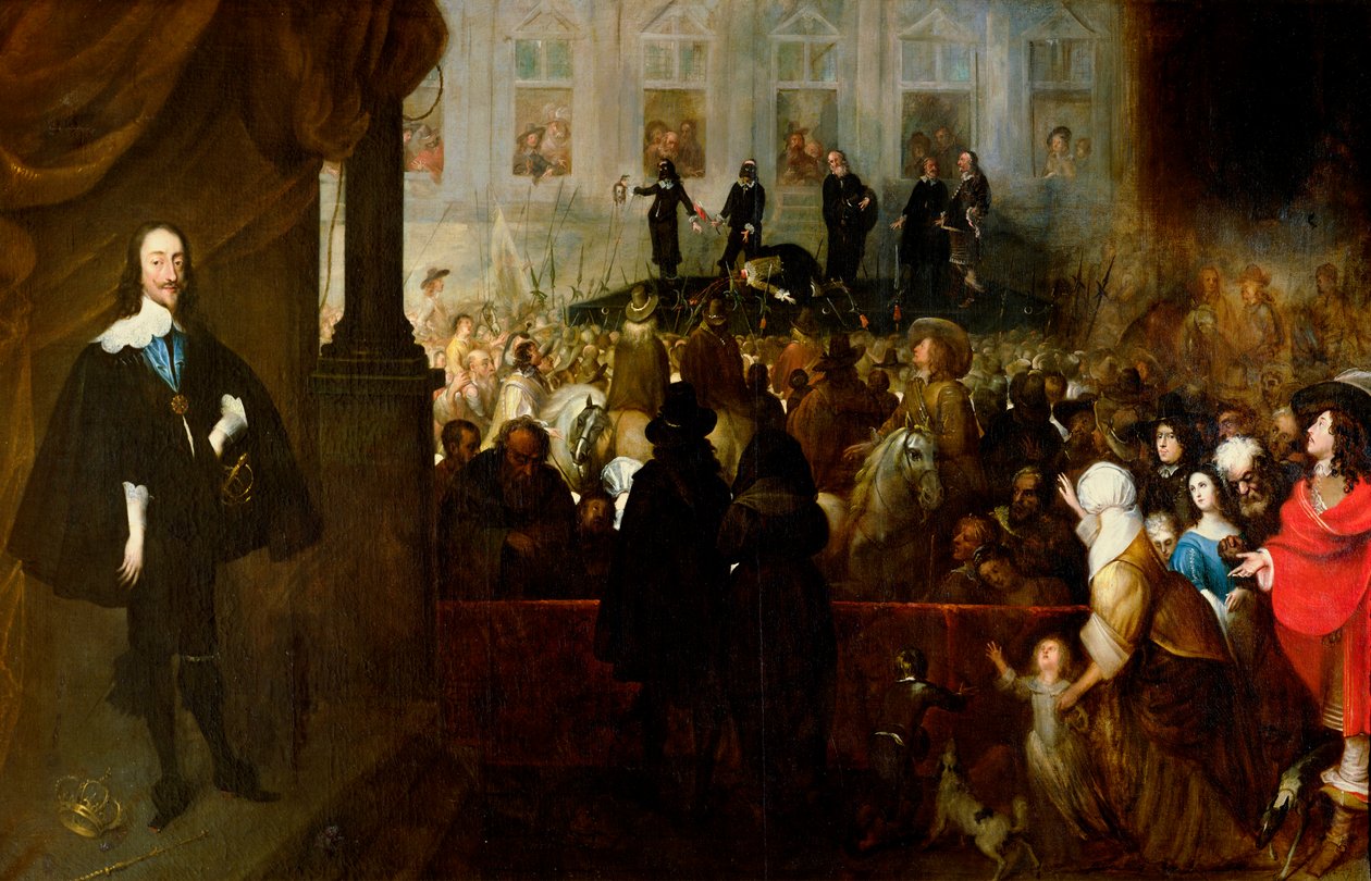 Henrettelse af Charles I (1600-49) i Whitehall, 30. januar 1649 af Gonzales Coques