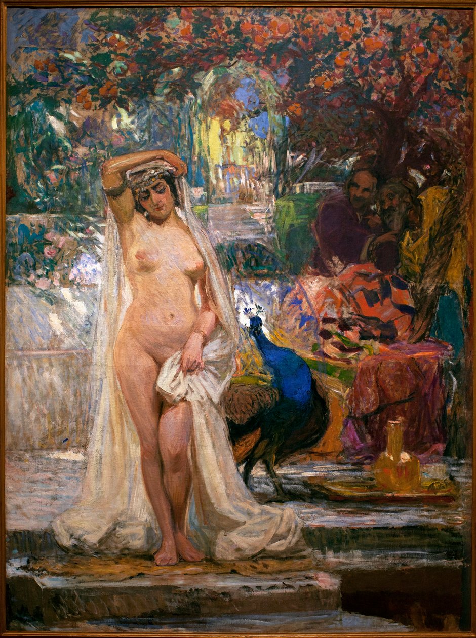 The Chaste Suzanne - Maleri af Gonzalo Bilbao Martinez (1860-1938), Olie på lærred, ca. 1914 - Museum of Fine Arts i Sevilla, Spanien af Gonzalo Bilbao Martinez