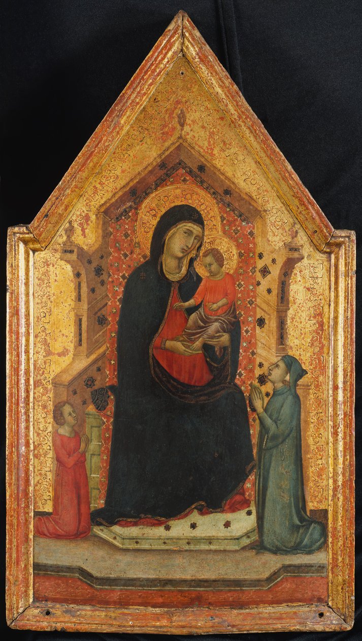 Madonna og barn tronet med to donorer, 1315-30. af Goodhart Master