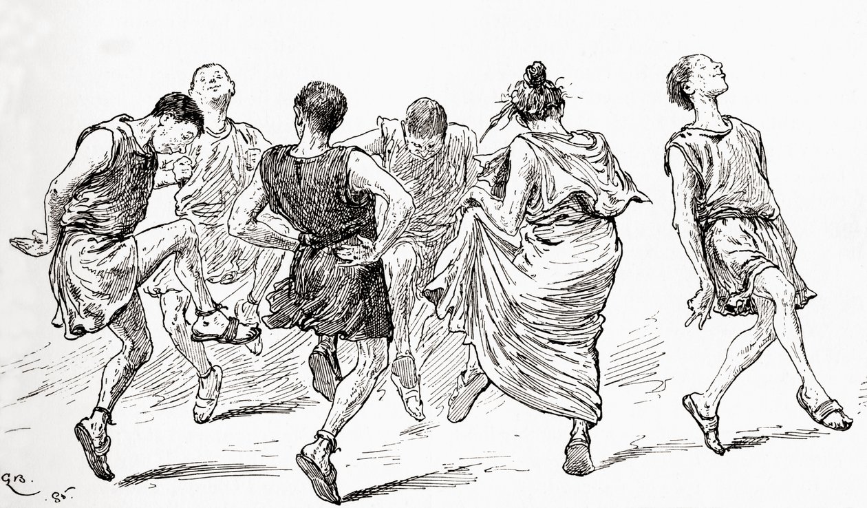 En scene fra William Shakespeares skuespil A Midsummer Nights Dream, Act V, Scene 1, A Dance, fra The Works of William Shakespeare, udgivet 1896 af Gordon Frederick Browne