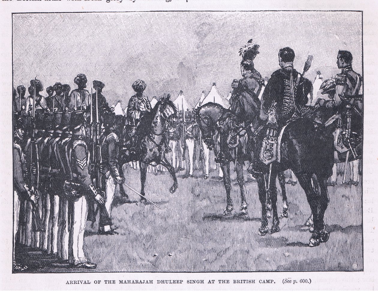 Briternes ankomst til Makharajah Dhuleep Singh i den britiske lejr AD 1846 af Gordon Frederick Browne