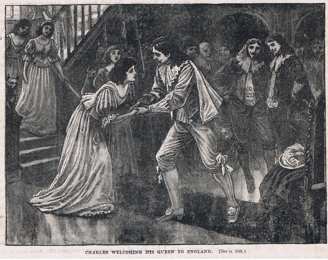Charles byder sin dronning velkommen til England 1625 af Gordon Frederick Browne