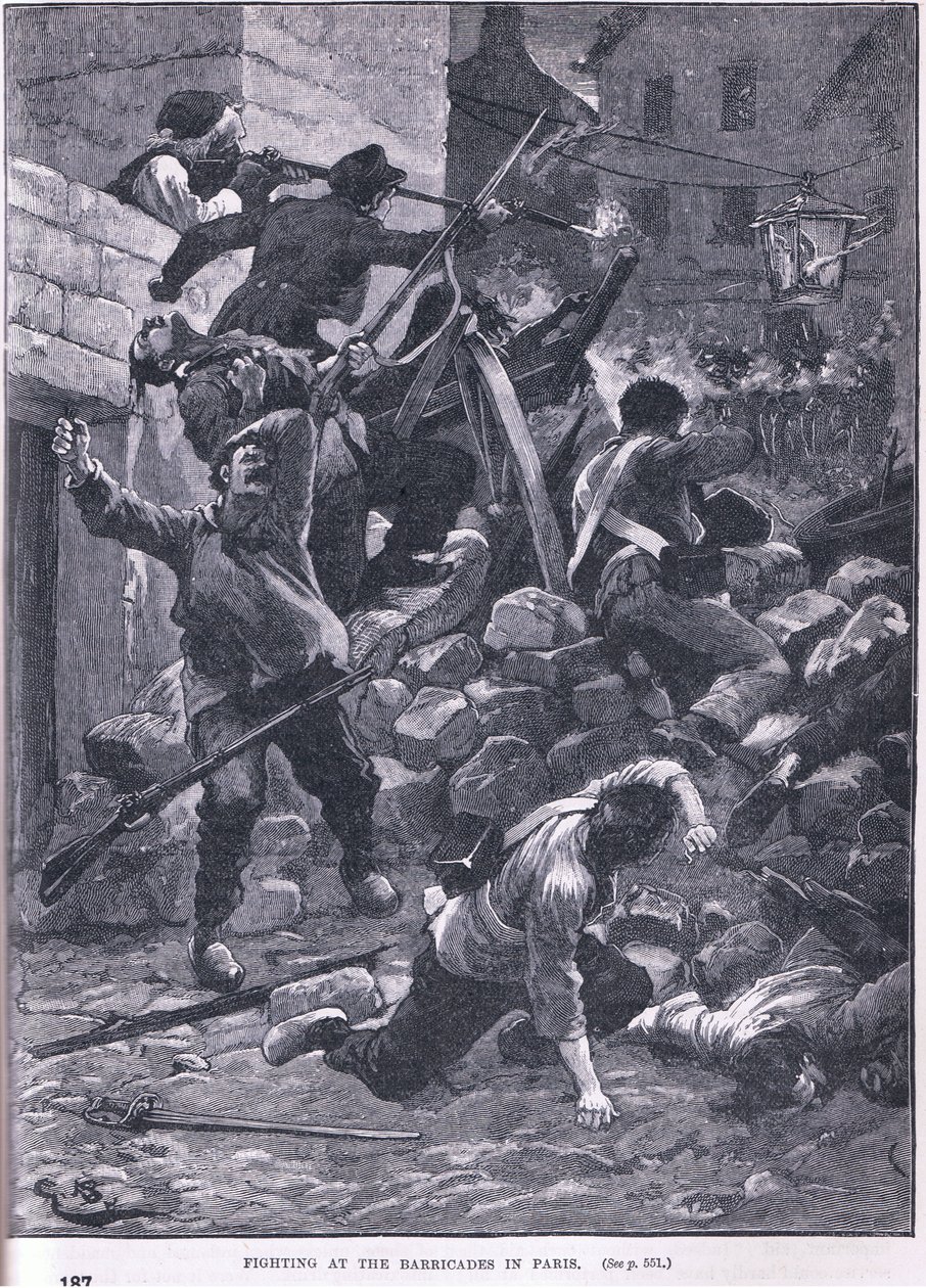 Kamp ved barrikaden 1847 e.Kr af Gordon Frederick Browne