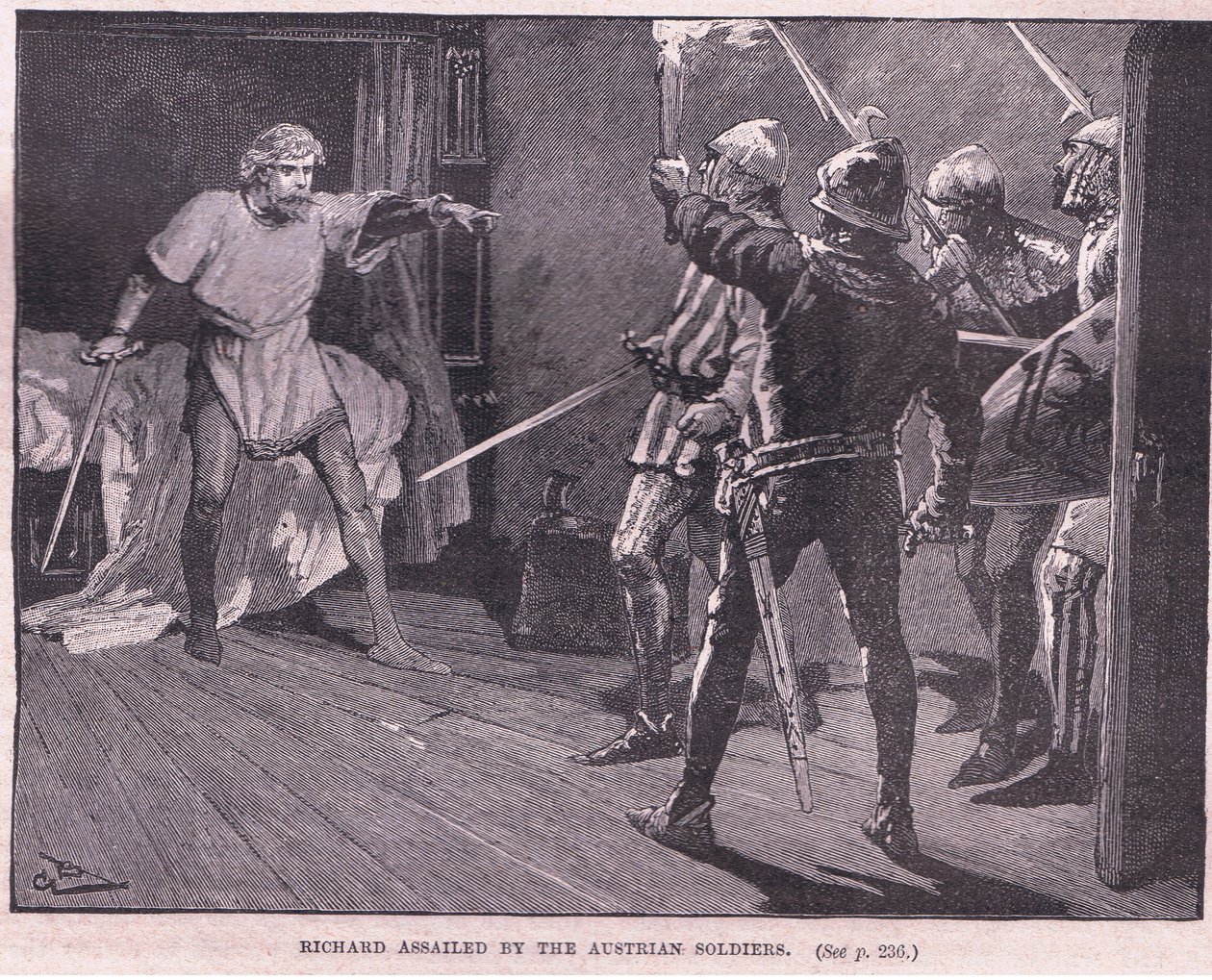 Richard angrebet af de østrigske soldater 1192 AD af Gordon Frederick Browne