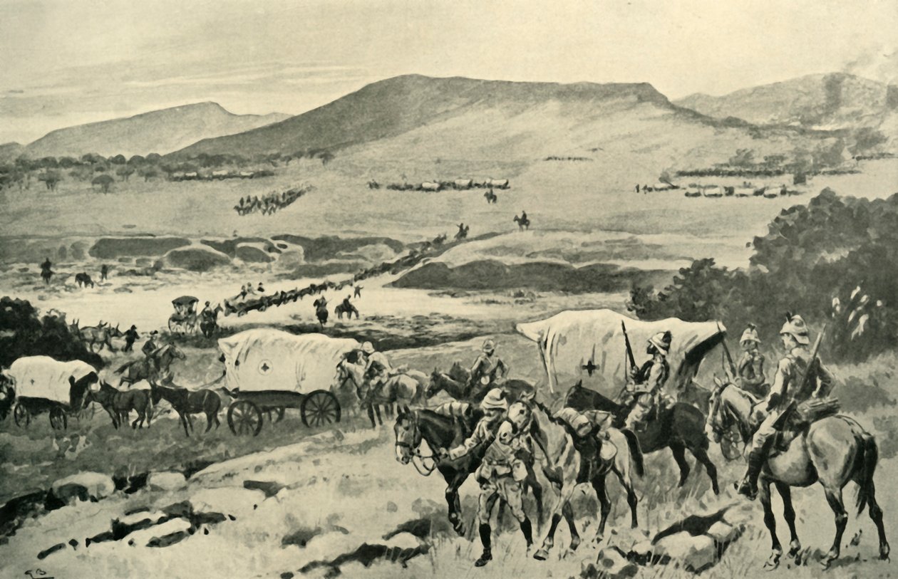 Generalerne French og Hutton krydser Vaal ind i Transvaals territorium, 1901. af Gordon Frederick Browne