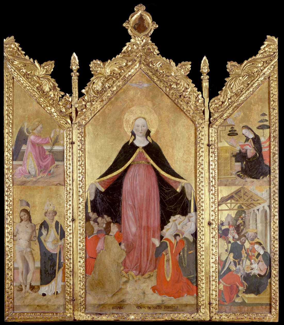 Triptykon af Madonna of Mercy af Gottardo Scotti