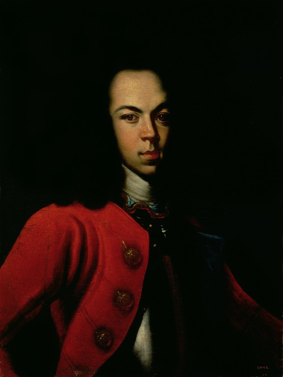 Portræt af Tsarevich Alexei Petrovich (1690-1718) 1710 af Gottfried Danhauer