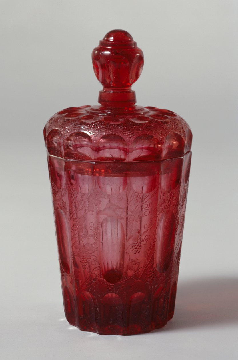 Affaset glasbæger med låg, før 1700 (glas) af Gottfried Spiller