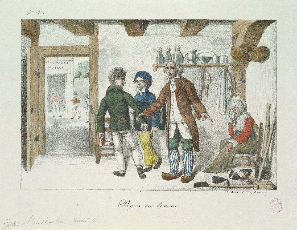 Progress of Enlightenment (Education), 1819 af Gottfried or Godefroy Engelmann