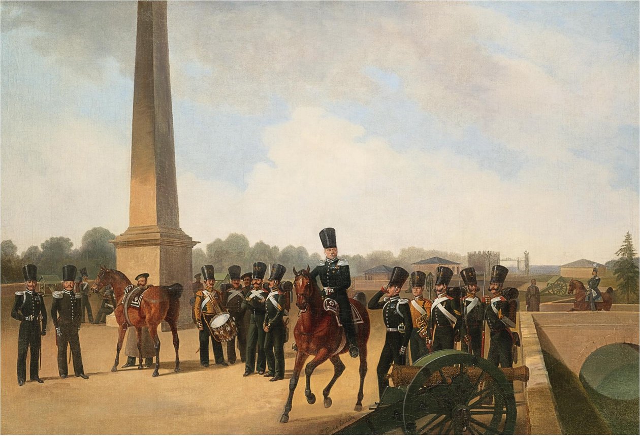 Livredderregimentet på Connetable Square i Gatchina af Gottfried Willewalde