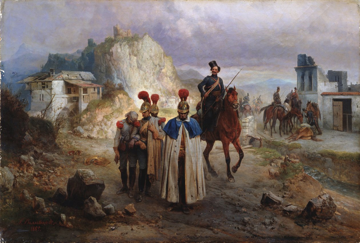 De fangede franske mænd i 1814, 1885 af Gottfried Willewalde
